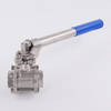 SS304 3-Piece Female Thread Ball Valve with Extended Lever & ISO Mounting Pad