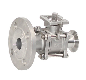 3PC Stainless Steel Clamp Flange Ball Valve with Pad