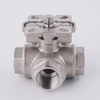 SS304 High Platform 4-Way Threaded Ball Valve