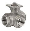 3Way Stainless Steel Ball Valve with Mounting Pad New Type