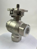 Stainless Steel Threaded Tee Vertical L-type Ball Valve with Mounting Pad