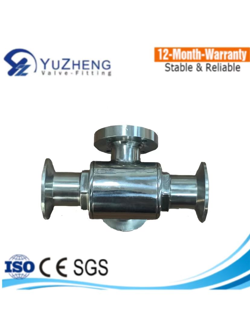 Stainess Steel Three-way Clamp Ball Valve
