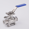 Three Piece Tri-clamp Ball Valve with High Pad