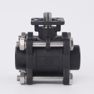 WCB 3-Piece Female Thread Ball Valve Body with ISO Mounting Pad, 1000WOG