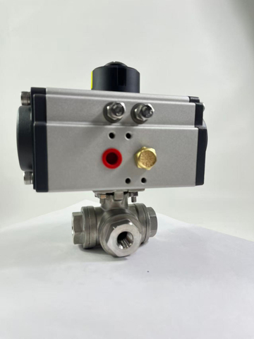 3-Way Ball Valve with Single-acting Pneumatic Actuator