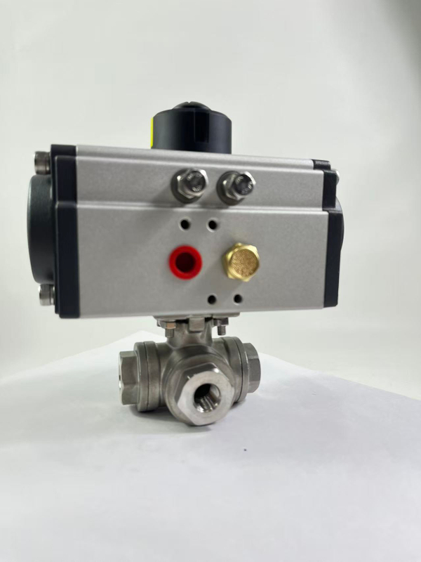 3-Way Ball Valve with Single-acting Pneumatic Actuator