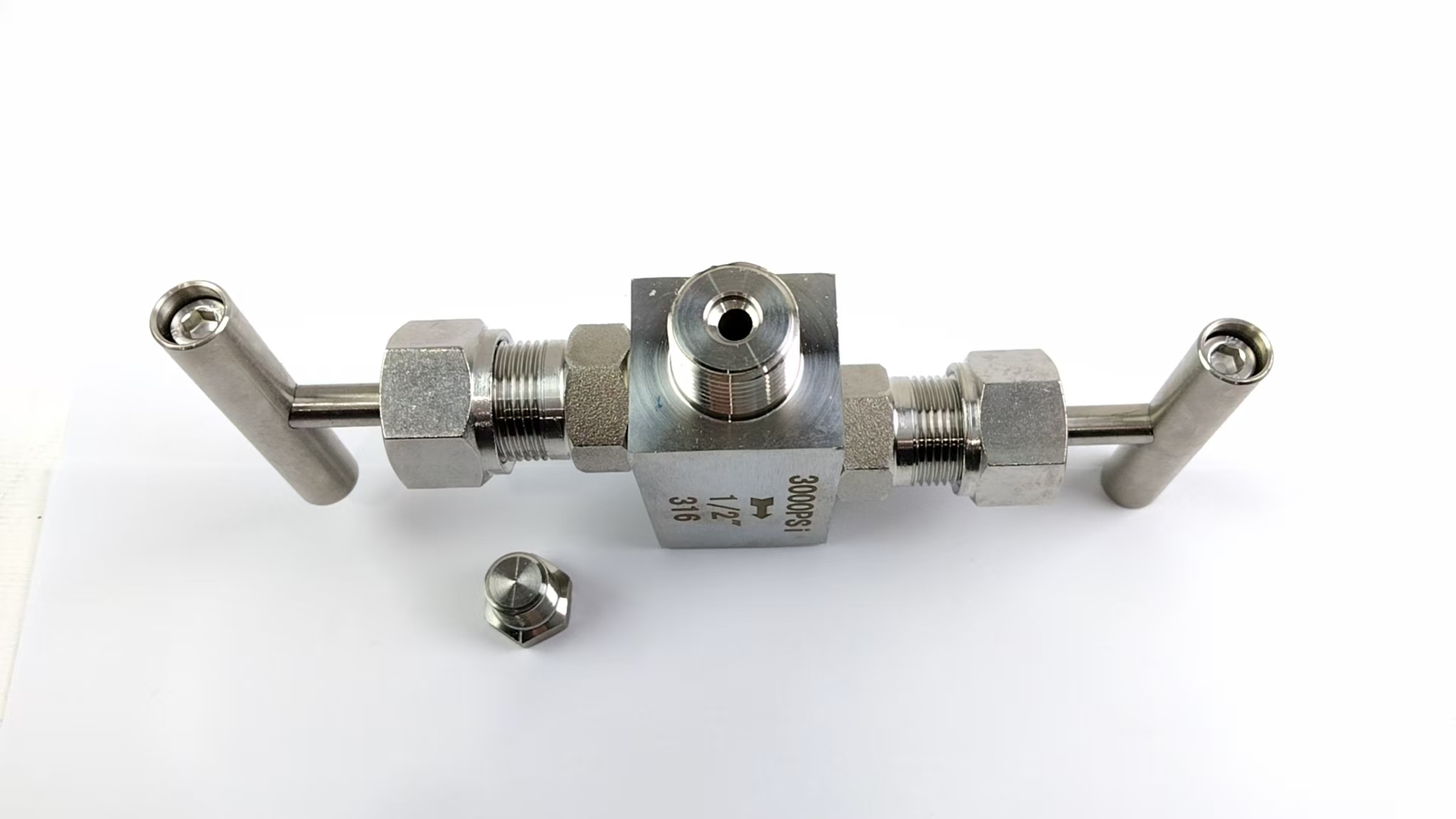 Stainless Steel Two-Valve Manifold with Needle Valve
