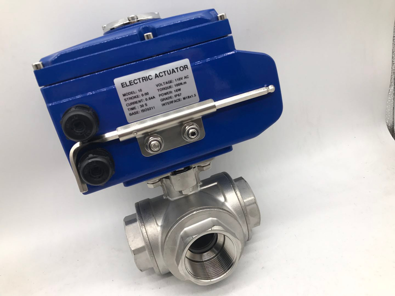Stainless Steel 3Way Ball Valve With Electric Actuator