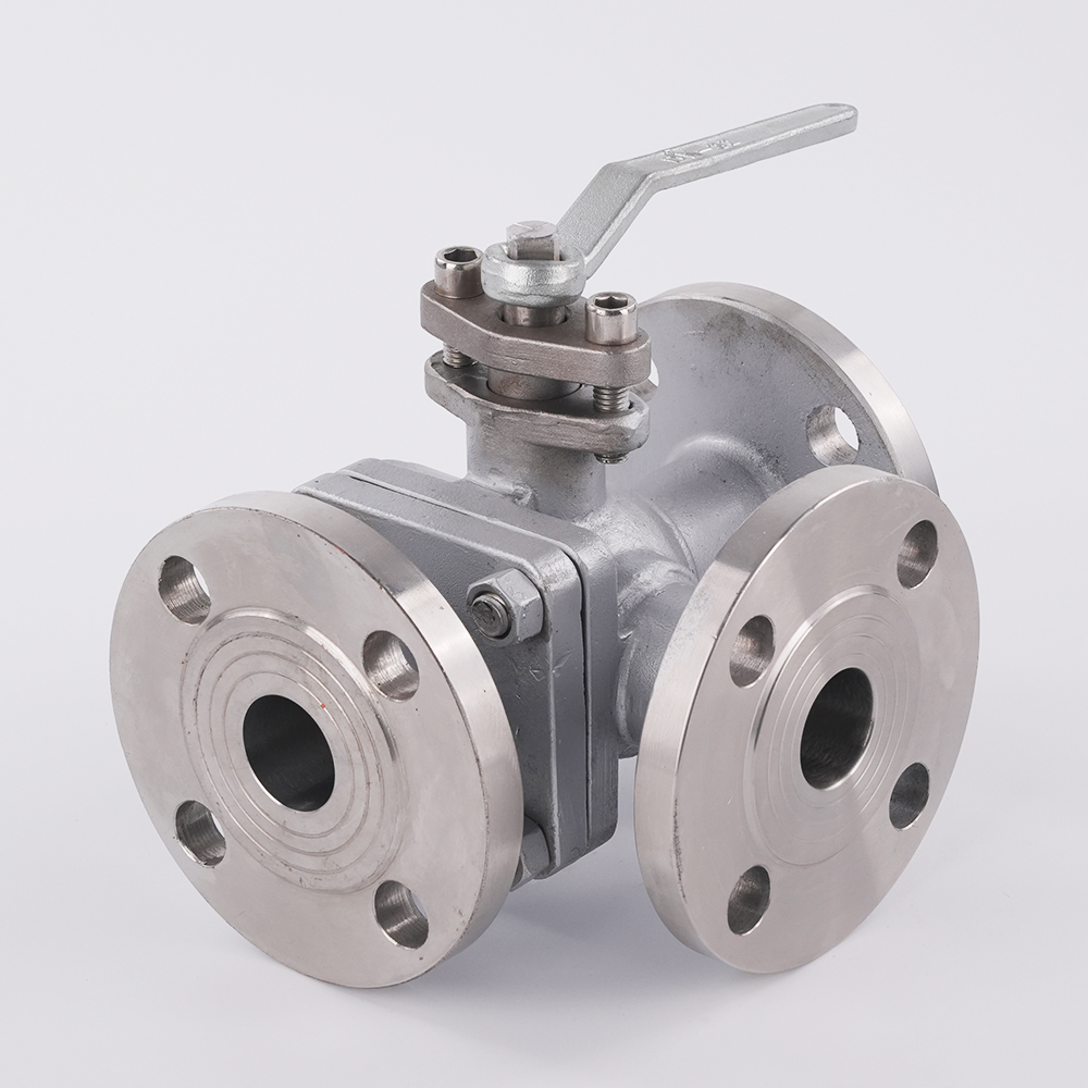 CF8 Stainless Steel 3-Way Flanged Ball Valve (L-port / T-port Optional)