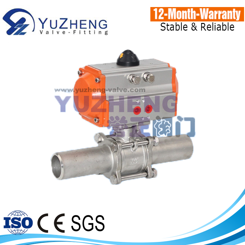 3PC Stainless Steel Thread Ball Valve With Actuator
