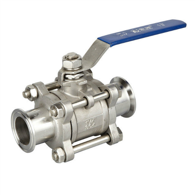 3PC Stainless Steel Float Ball Valve WIth Lock Handle